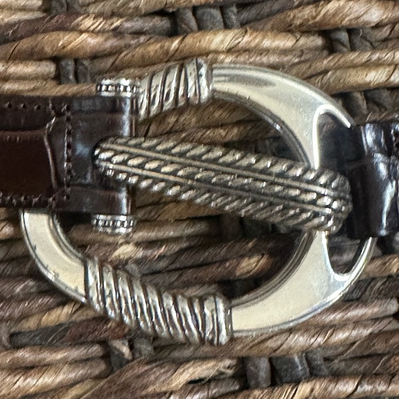 Vintage 90s Brighton Silver Western Brown Leather Hip Belt Size 36 NWOT main image 7
